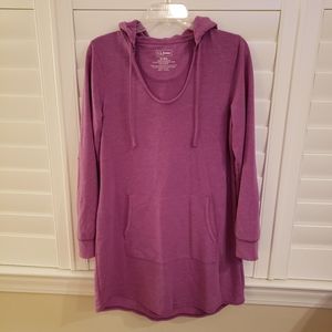 LL Bean French Terry Hooded Tunic Pullover. Size M